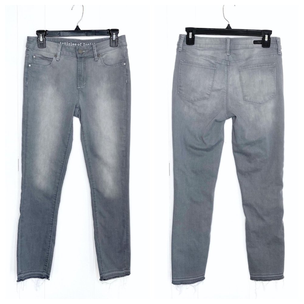 Articles of Society Carly Gray Release Hem Skinny Jeans Size 27